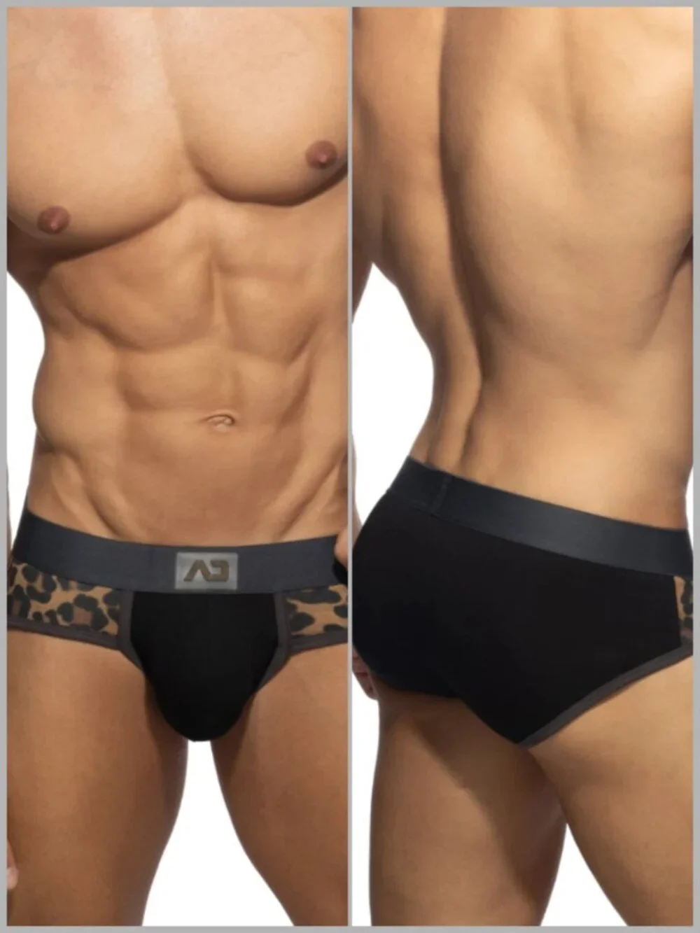 Addicted - Leopard Panels Brief - Black (M)